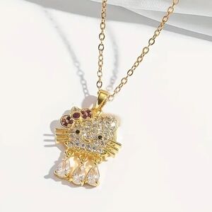 High Quality Niche Hello Kitty Gold Necklace